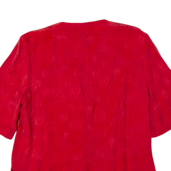 DELMOD Womens Blouse Shirt Red 90s L For Discount