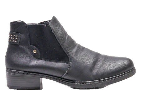 RIEKER Ankle Boots Black Leather Womens UK 8 Online now