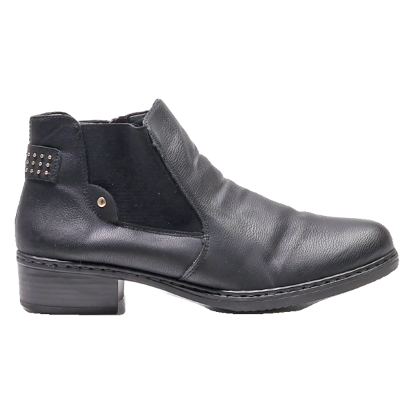 RIEKER Ankle Boots Black Leather Womens UK 8 Online now