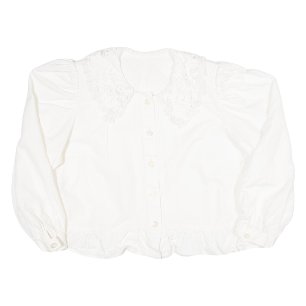 Womens Puff Sleeve Shirt Cream Long Sleeve 90s L Online Hot Sale