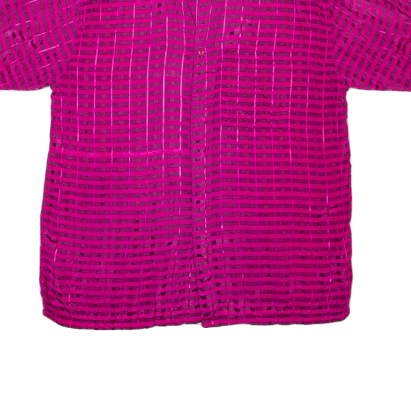 MICHEL Womens Printed Shirt Pink Collared 90s Viscose Striped XL Discount