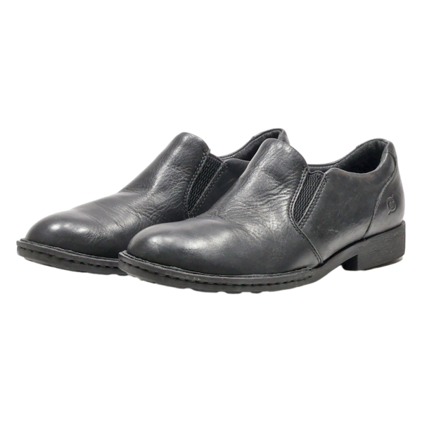 BORN Slip On Derby Shoes Black Leather Womens UK 6 on Sale