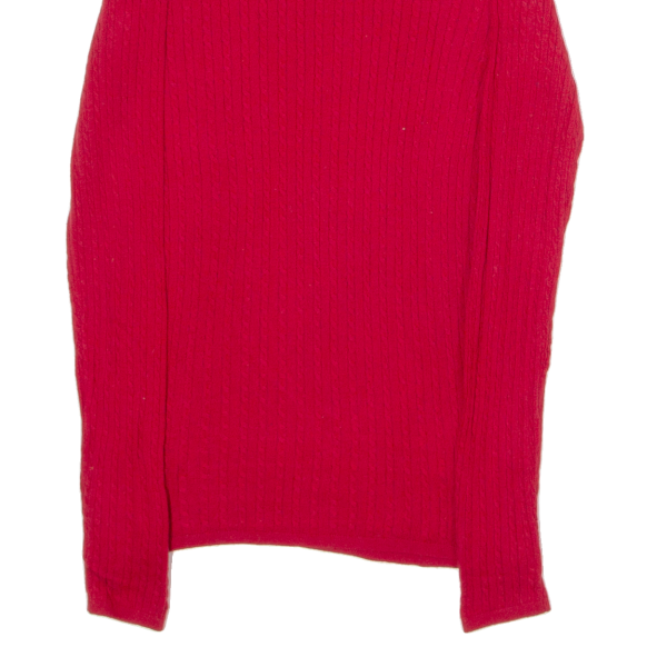 TOMMY HILFIGER Womens Jumper Red Crew Neck Cable Knit S Cheap