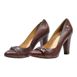 COLE HAAN Court Heels Brown Leather Womens UK 8 For Sale