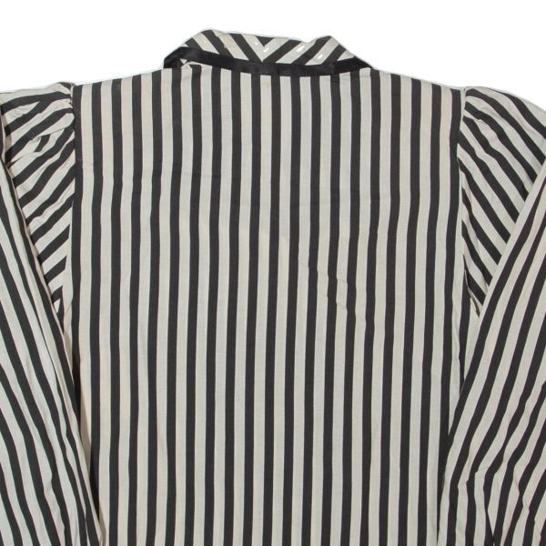 Womens Blazer Jacket Black Viscose 90s Striped M Fashion