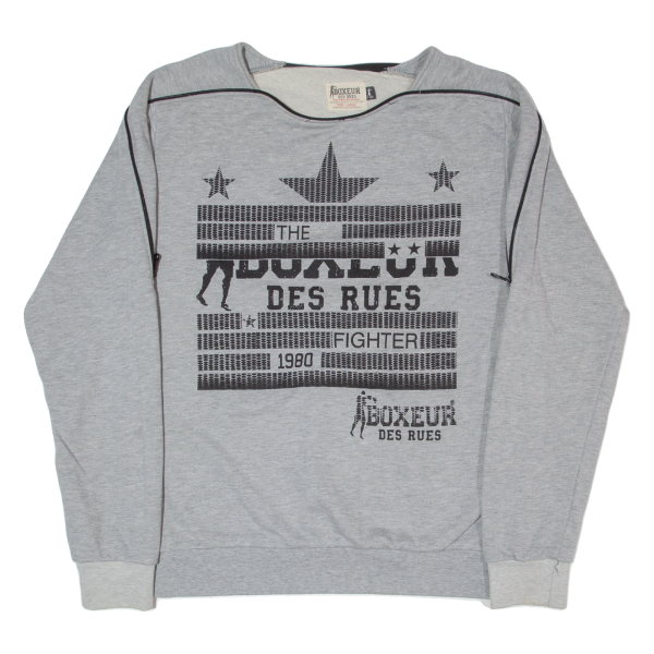 BOXEUR Mens Sweatshirt Grey L Online Sale