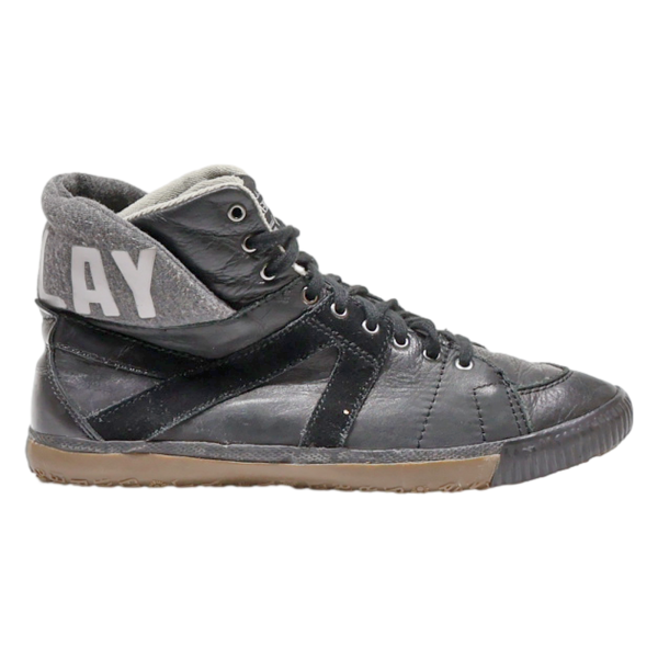 REPLAY High Top Trainers Black Leather Womens UK 5 Sale