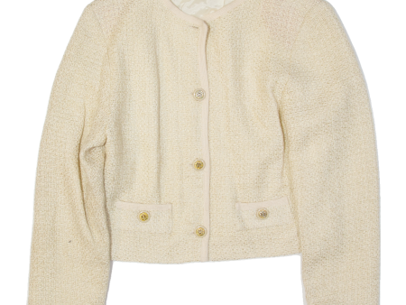 YES OR NO Womens Blazer Jacket Cream Wool 90s S Hot on Sale