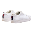 TOMMY HILFIGER Low Top Trainers White Leather Womens UK 6 Supply