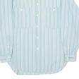 RUE DE ARTISTES Mens Shirt Blue 90s Striped Long Sleeve L For Cheap