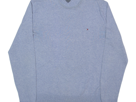 TOMMY HILFIGER Mens Jumper Blue Tight Knit M Cheap