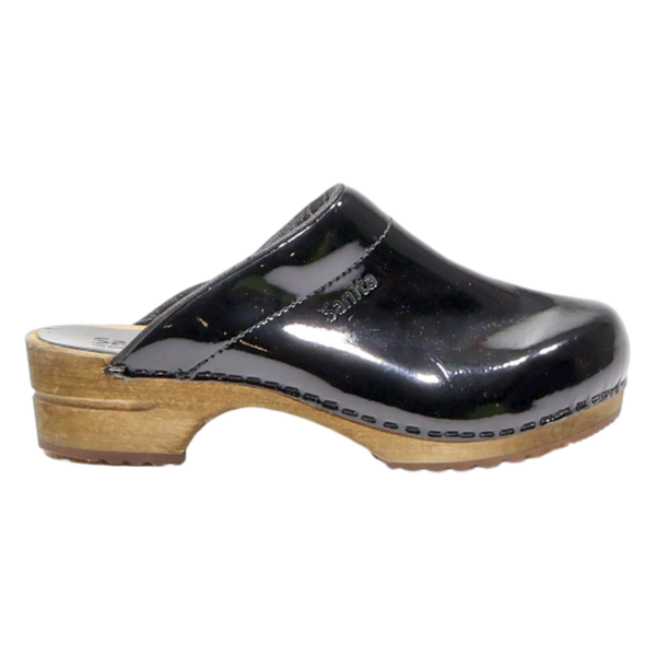 SANITA Clog Shoes Black Leather Womens UK 3 Online