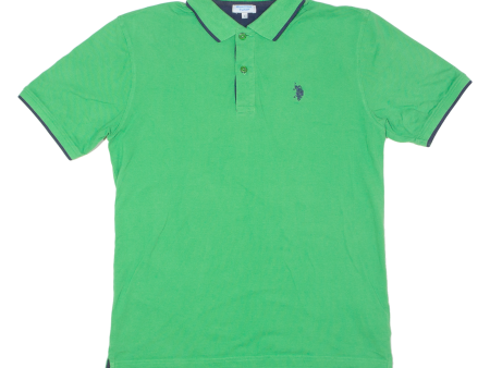 US POLO ASSN Mens Polo Shirt Green L For Sale