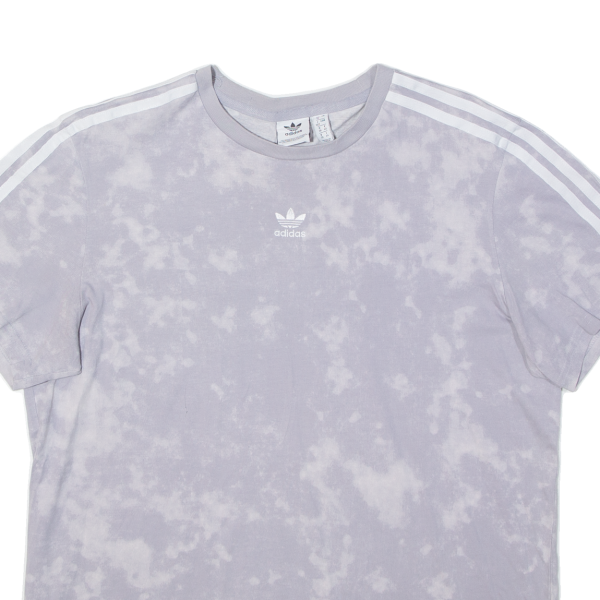 ADIDAS Womens Tie Dye T-Shirt Grey UK 12 Cheap