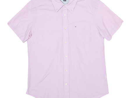 TOMMY HILFIGER City Poplin Slim Fit Mens Plain Shirt Pink M Fashion