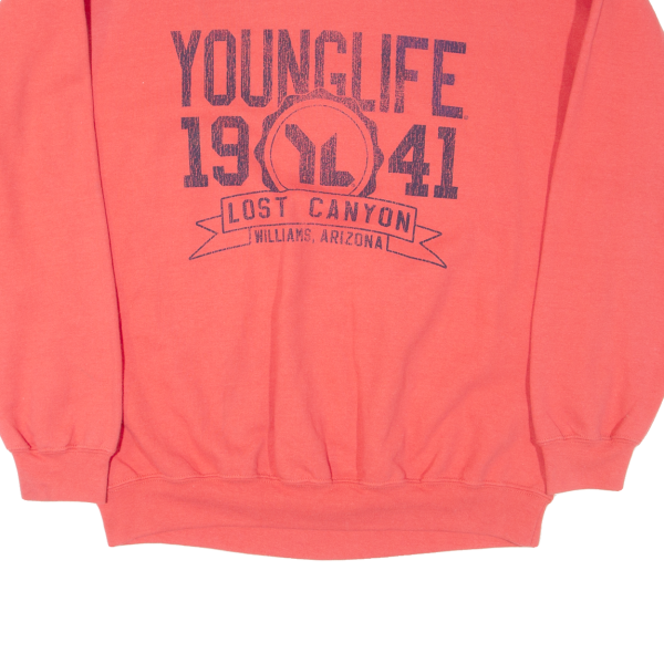 MV SPORTS Young Life Lost Canyon Mens Sweatshirt Pink USA L Cheap