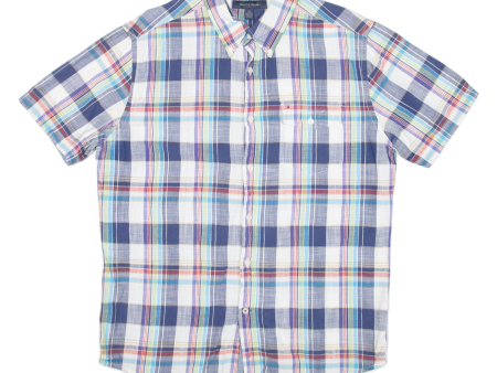 TOMMY HILFIGER Mens Shirt Blue Check L Cheap