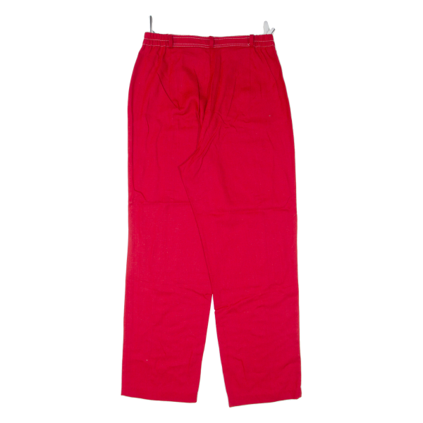 CITY LIFE Womens Trousers Red Regular Mom 90s Linen W27 L27 Hot on Sale