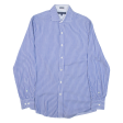 TOMMY HILFIGER Slim Fit Mens Shirt Blue Striped Long Sleeve S Online Hot Sale