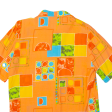 Womens Printed Shirt Orange Collared Viscose Geometric L Sale