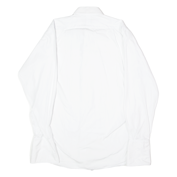 AQUASCUTUM Ruffled Mens Formal Shirt White Long Sleeve L Supply