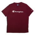 CHAMPION Mens T-Shirt Maroon L Online