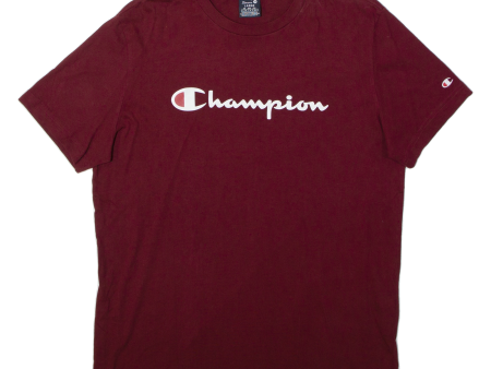 CHAMPION Mens T-Shirt Maroon L Online