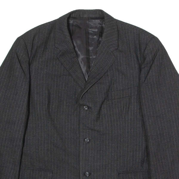 TURY Mens Blazer Jacket Black Pinstripe L Cheap