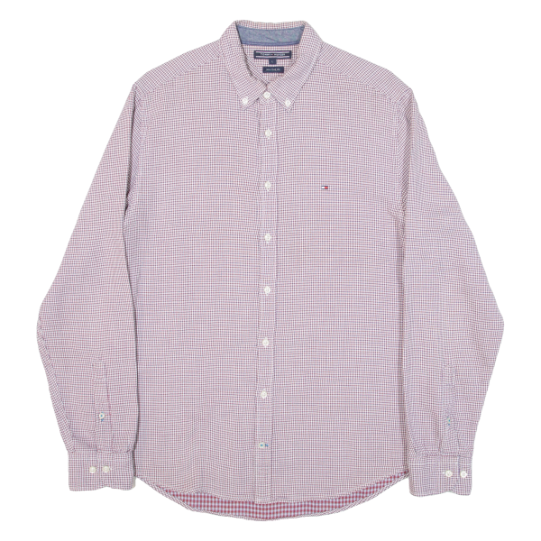 TOMMY HILFIGER New York Fit Mens Shirt Red Check Long Sleeve L Online now