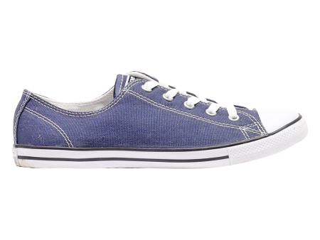 CONVERSE Low Top Trainers Blue Canvas Womens UK 5.5 on Sale