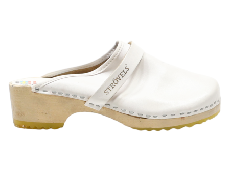 STROVELS Clog Shoes White Leather Womens UK 7 on Sale