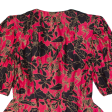 LOUISE BANGKOK Peplum Womens Printed Blouse Red 90s Silk Floral M on Sale