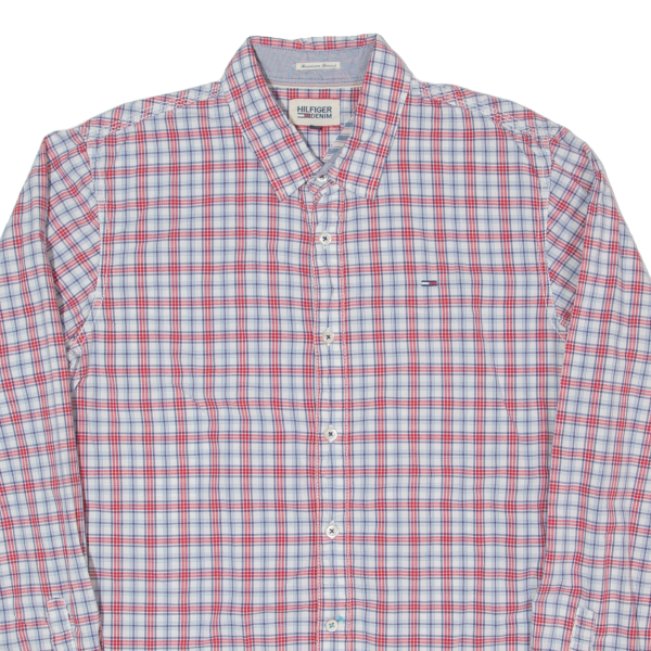 TOMMY HILFIGER Mens Shirt Red Check Long Sleeve L For Sale