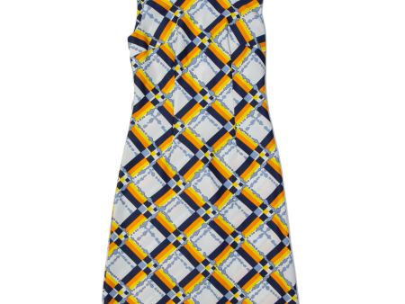 YALA Womens Shift Dress White Crazy Pattern Sleeveless Midi S Online Hot Sale