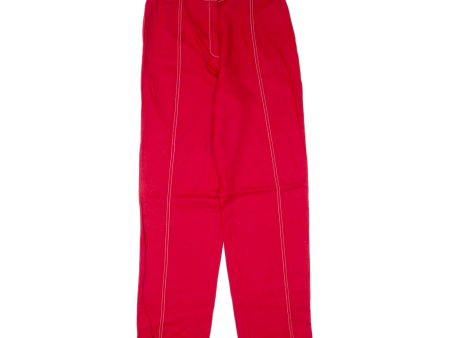 CITY LIFE Womens Trousers Red Relaxed Tapered 90s Linen W26 L31 For Sale