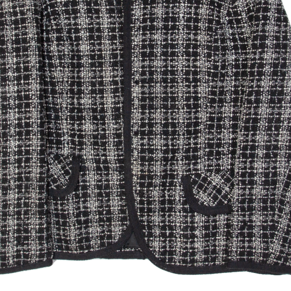 VIA NOLA Cardigan Style Womens Jacket Black Plaid M Hot on Sale