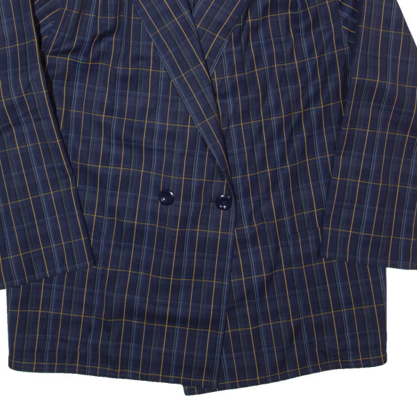 CLASSIC Womens Blazer Jacket Blue Wool 90s Check UK 12 Online Sale