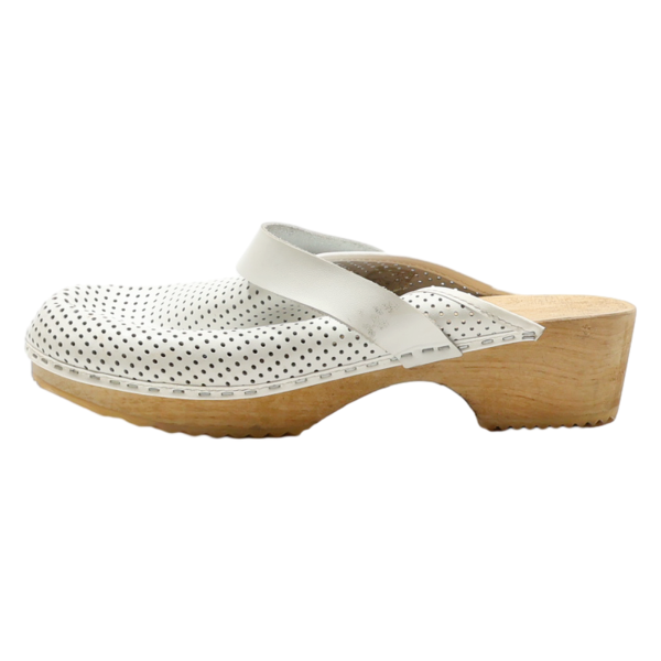 Clog Shoes White Leather Womens UK 8 For Sale