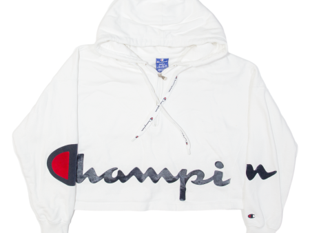 CHAMPION Cropped Oversized Womens White Hoodie S For Discount