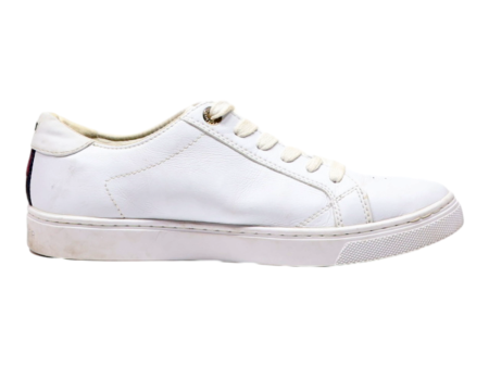 TOMMY HILFIGER Low Top Trainers White Leather Womens UK 6 Supply