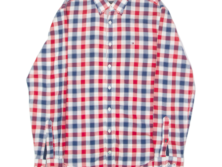 TOMMY HILFIGER New York Fit Mens Shirt Red Check Long Sleeve S on Sale