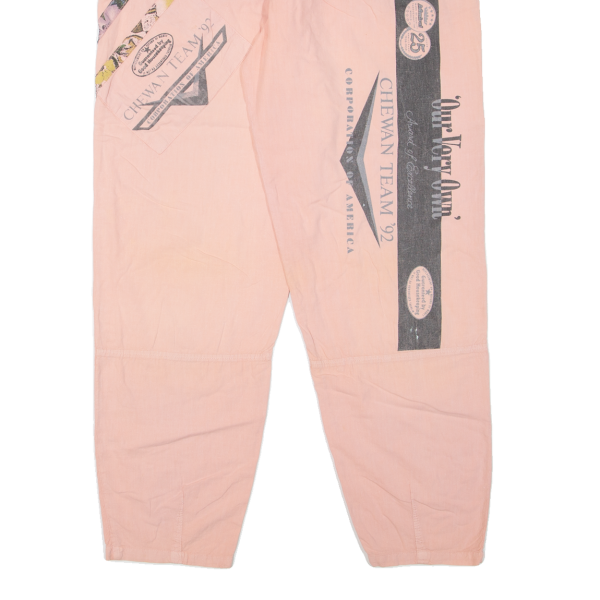 CHEWAN Womens Trousers Pink Regular Tapered 90s W32 L28 on Sale