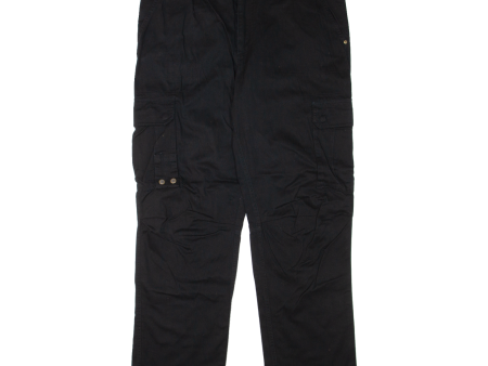 Y.O.U Cargo Mens Trousers Black Regular Straight W38 L32 Cheap