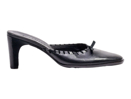 COLE HAAN Mule Heels Black Leather Womens UK 7 For Cheap