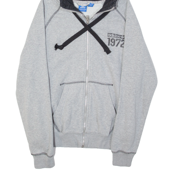 ADIDAS ORIGINALS Womens Grey Hoodie Full Zip UK 12 on Sale