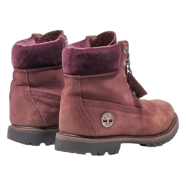 TIMBERLAND Lace-Up Boots Purple Leather Womens UK 5.5 Sale