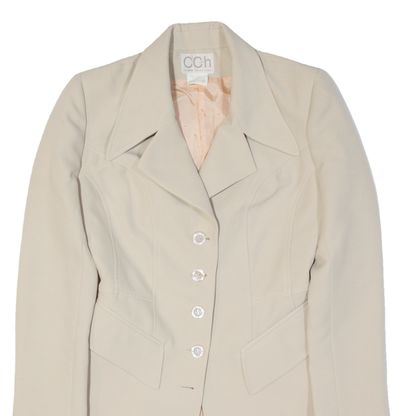 CCH Womens Blazer Jacket Beige S Fashion