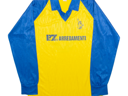 PZ Arredamenti Mens Football Shirt Jersey Yellow 90s Collared Nylon M Online now