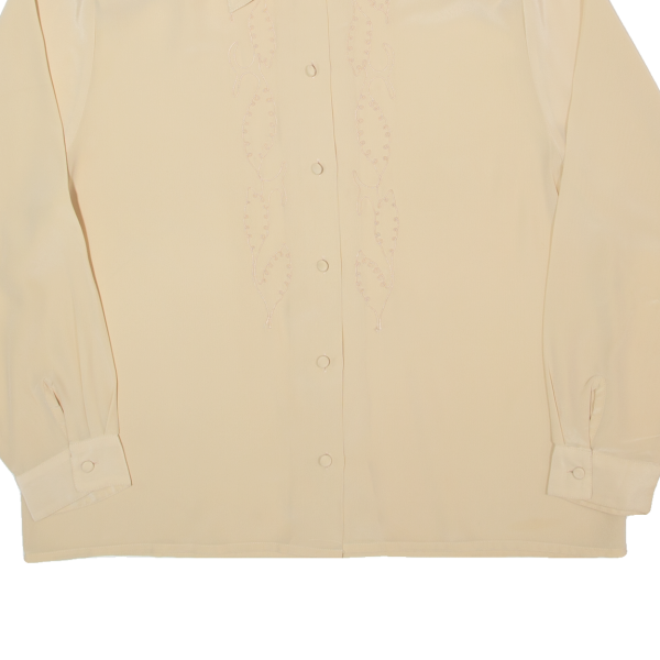 C&A Sheer Womens Blouse Shirt Beige Collared Long Sleeve L Online Sale