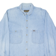 TIMBERLAND Mens Plain Shirt Blue 90s Long Sleeve XL Online now